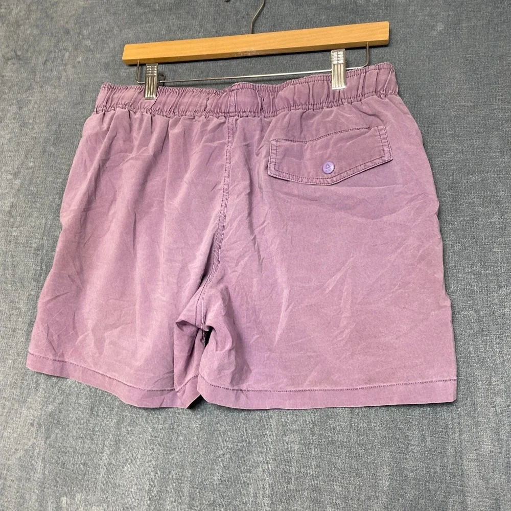 STWD Swim Shorts Mens Medium Purple Drawstring Waist Flat Front Mesh Lined Beach